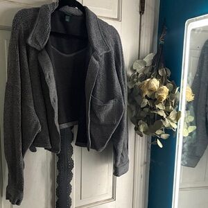 Gray Teddy Jacket for Women
